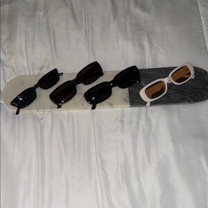 Stylish Black and White Sunglasses Set